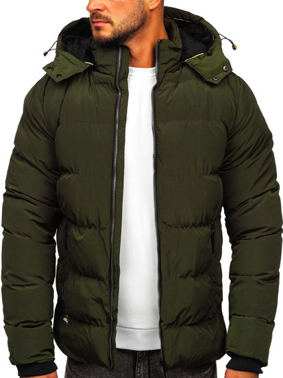 Bolf Herren Gepolsterte Winterjacke Grün  6906