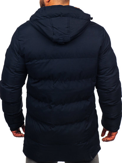 Bolf Herren Gepolsterte Winterjacke Parka Dunkelblau  7330