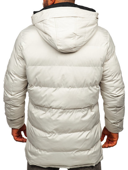 Bolf Herren Gepolsterte Winterjacke Parka Hellbeige  5M790