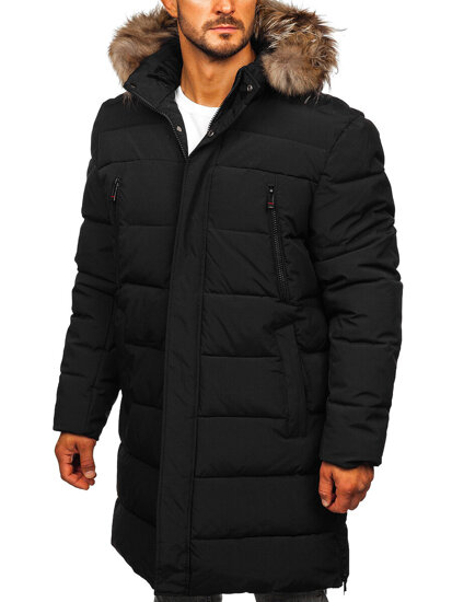 Bolf Herren Gepolsterte Winterjacke Parka Schwarz  25M9803