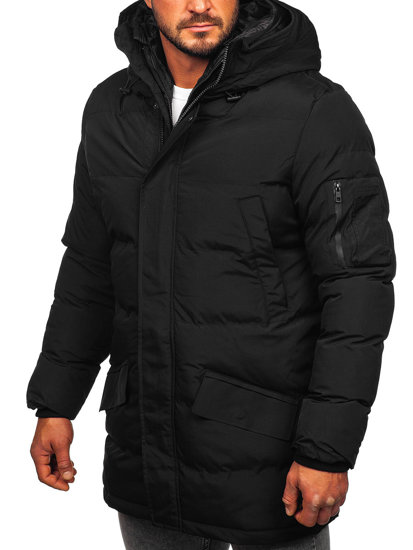 Bolf Herren Gepolsterte Winterjacke Parka Schwarz  5M790