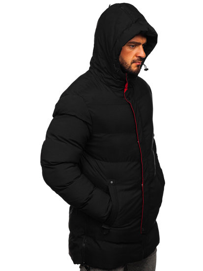 Bolf Herren Gepolsterte Winterjacke Parka Schwarz  7330