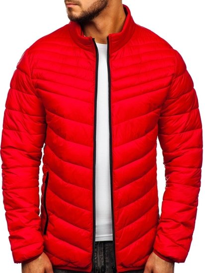 Bolf Herren Gepolsterte Winterjacke Rot  1137