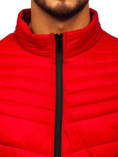 Bolf Herren Gepolsterte Winterjacke Rot  1137