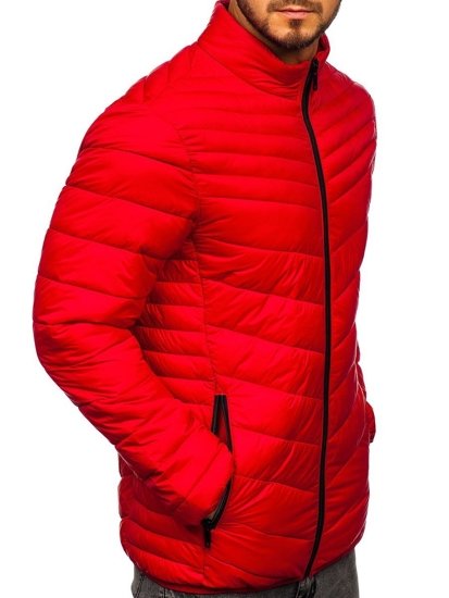 Bolf Herren Gepolsterte Winterjacke Rot  1137