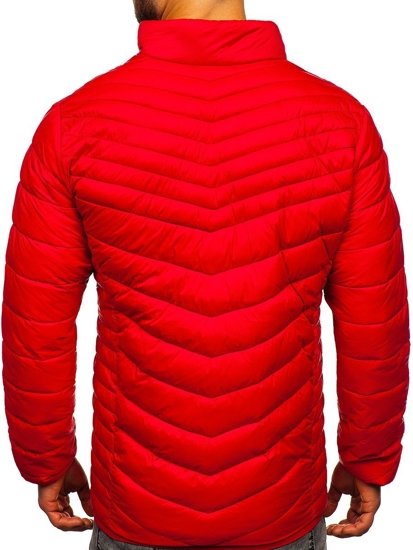 Bolf Herren Gepolsterte Winterjacke Rot  1137