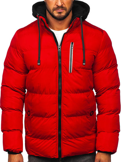 Bolf Herren Gepolsterte Winterjacke Rot  27M8112