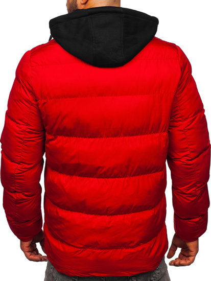 Bolf Herren Gepolsterte Winterjacke Rot  27M8112