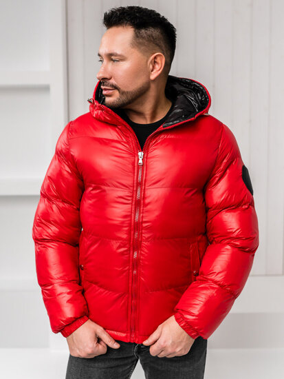 Bolf Herren Gepolsterte Winterjacke Rot 5M3198A1