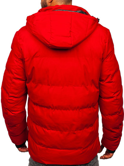 Bolf Herren Gepolsterte Winterjacke Rot  5M756