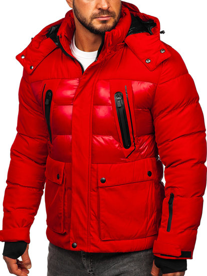 Bolf Herren Gepolsterte Winterjacke Rot  99527