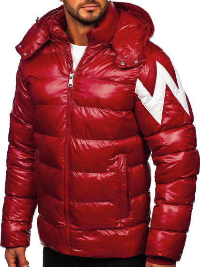 Bolf Herren Gepolsterte Winterjacke Rot  9981