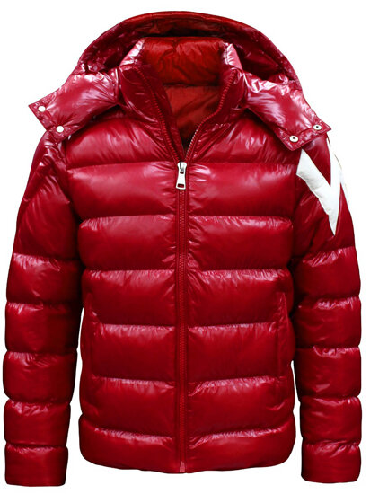 Bolf Herren Gepolsterte Winterjacke Rot  9981