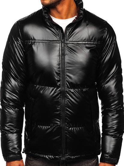 Bolf Herren Gepolsterte Winterjacke Schwarz  1188