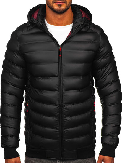 Bolf Herren Gepolsterte Winterjacke Schwarz  22M325