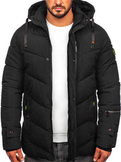 Bolf Herren Gepolsterte Winterjacke Schwarz  22M55