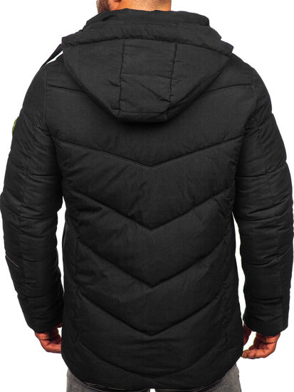 Bolf Herren Gepolsterte Winterjacke Schwarz  22M55