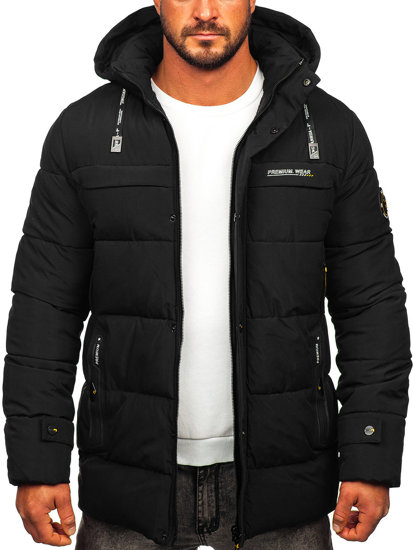 Bolf Herren Gepolsterte Winterjacke Schwarz  22M58