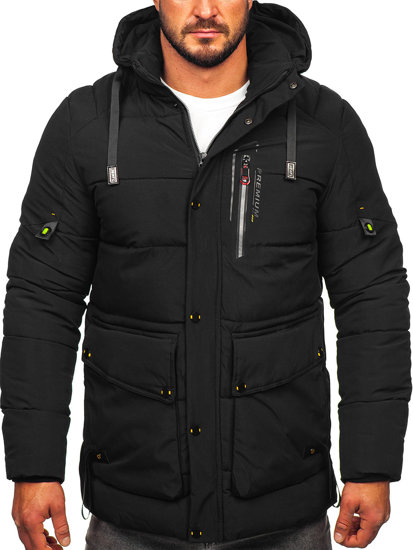 Bolf Herren Gepolsterte Winterjacke Schwarz  22M60