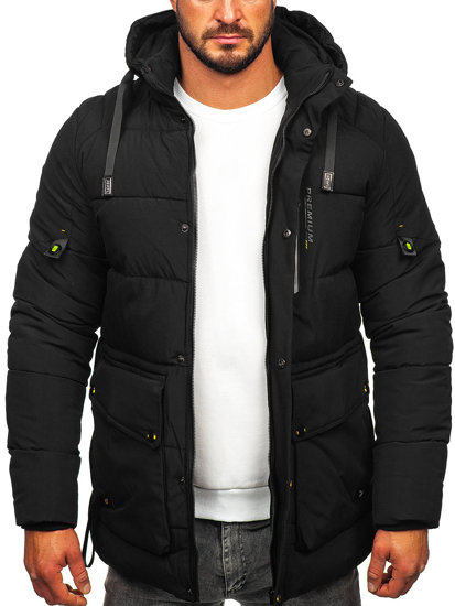 Bolf Herren Gepolsterte Winterjacke Schwarz  22M60