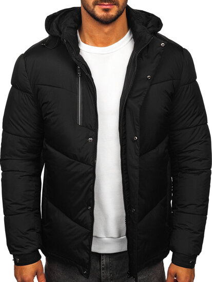 Bolf Herren Gepolsterte Winterjacke Schwarz 31M5033