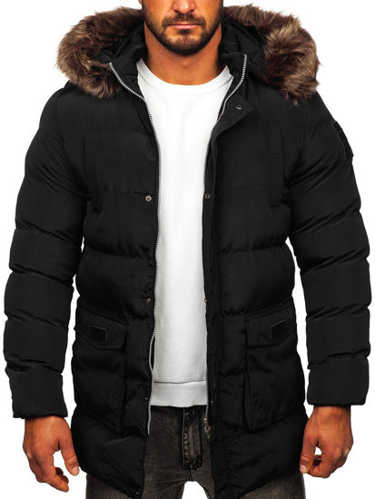 Bolf Herren Gepolsterte Winterjacke Schwarz  5M50