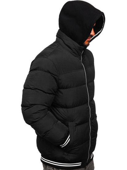 Bolf Herren Gepolsterte Winterjacke Schwarz  6883