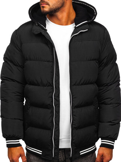 Bolf Herren Gepolsterte Winterjacke Schwarz  6883