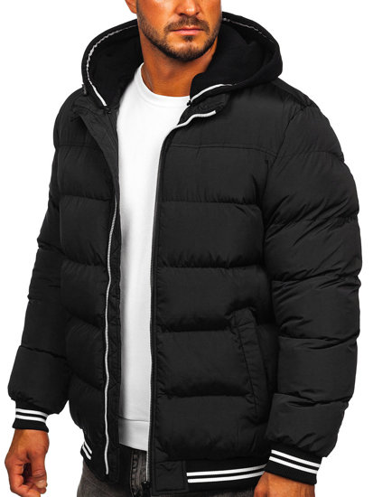 Bolf Herren Gepolsterte Winterjacke Schwarz  6883