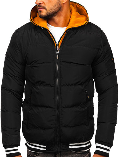 Bolf Herren Gepolsterte Winterjacke Schwarz  6900