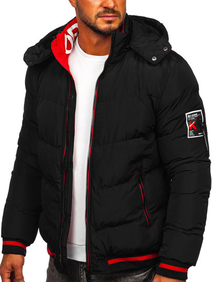 Bolf Herren Gepolsterte Winterjacke Schwarz  6902