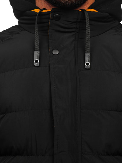 Bolf Herren Gepolsterte Winterjacke Schwarz  7145