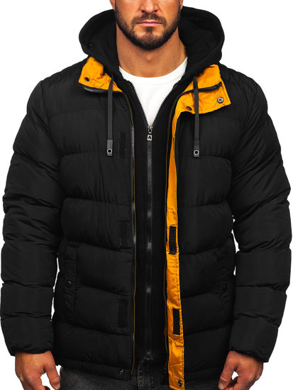 Bolf Herren Gepolsterte Winterjacke Schwarz  7145