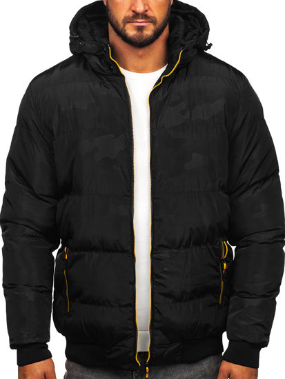 Bolf Herren Gepolsterte Winterjacke Schwarz  7270