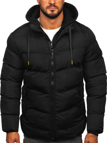 Bolf Herren Gepolsterte Winterjacke Schwarz  7325