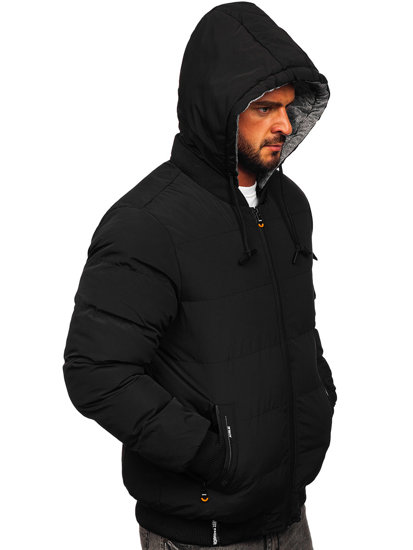 Bolf Herren Gepolsterte Winterjacke Schwarz  7408