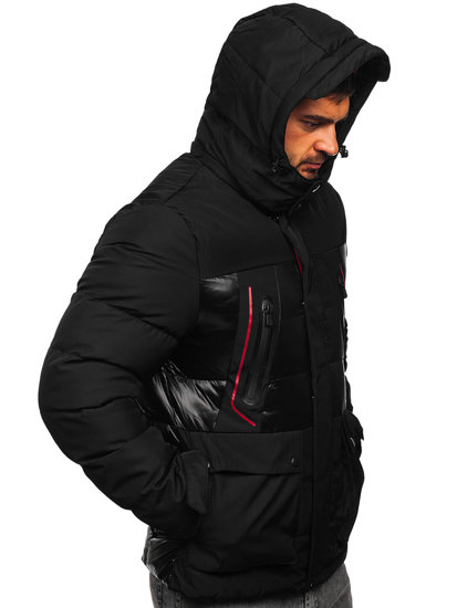 Bolf Herren Gepolsterte Winterjacke Schwarz 99527