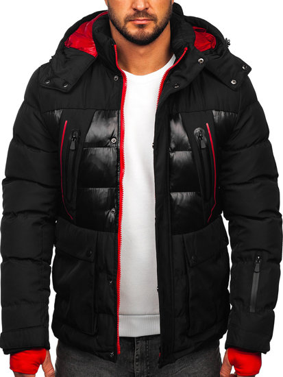 Bolf Herren Gepolsterte Winterjacke Schwarz 99527