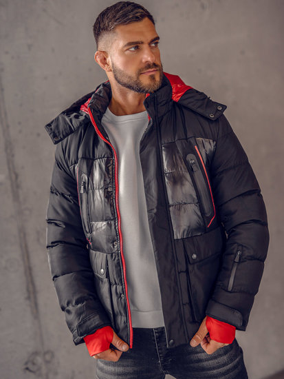 Bolf Herren Gepolsterte Winterjacke Schwarz 99527