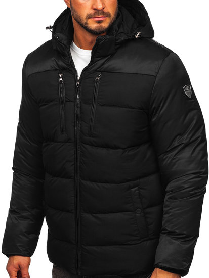 Bolf Herren Gepolsterte Winterjacke Schwarz  AB103