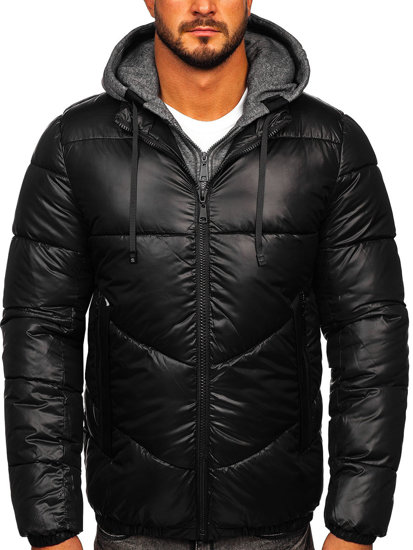 Bolf Herren Gepolsterte Winterjacke Schwarz  B2906