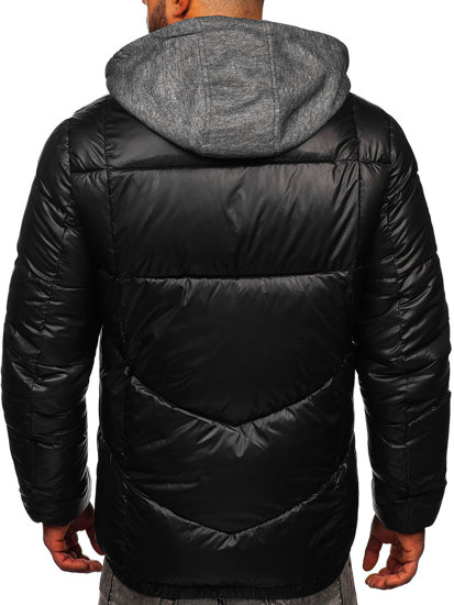 Bolf Herren Gepolsterte Winterjacke Schwarz  B2906