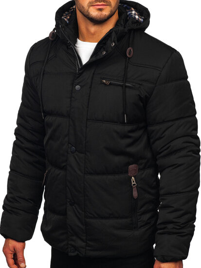 Bolf Herren Gepolsterte Winterjacke Schwarz  EX2123