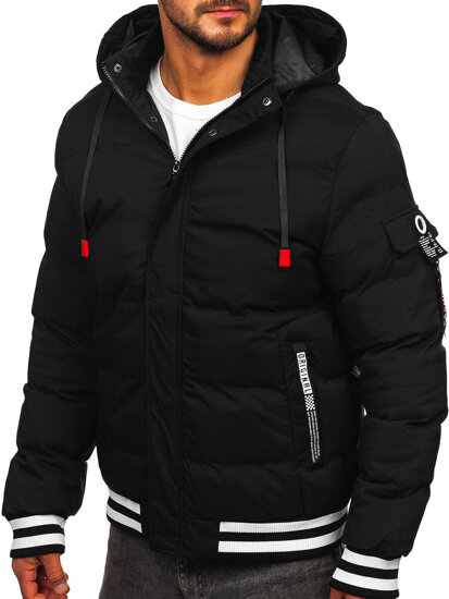 Bolf Herren Gepolsterte Winterjacke Schwarz HSS047