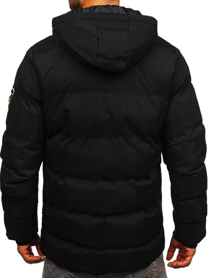 Bolf Herren Gepolsterte Winterjacke Schwarz HSS052