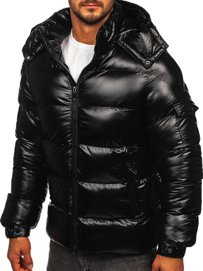 Bolf Herren Gepolsterte Winterjacke Schwarz R20017