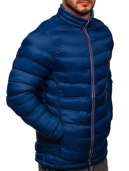 Bolf Herren Gepolsterte Winterjacke Sport Jacke Dunkelblau  1100