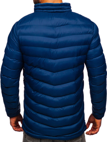 Bolf Herren Gepolsterte Winterjacke Sport Jacke Dunkelblau  1100