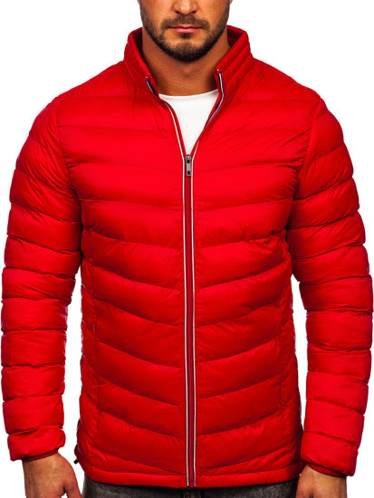 Bolf Herren Gepolsterte Winterjacke Sport Jacke Rot  1100