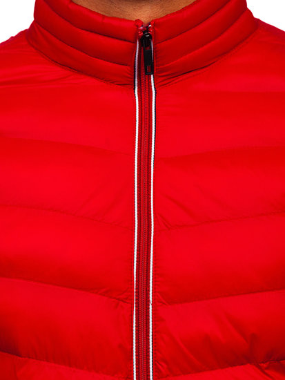 Bolf Herren Gepolsterte Winterjacke Sport Jacke Rot  1100